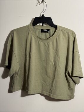 Cider Olive Cropped Boxy Tee